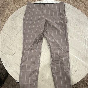 Women’s Dress Brown Checkered Pants stretchy